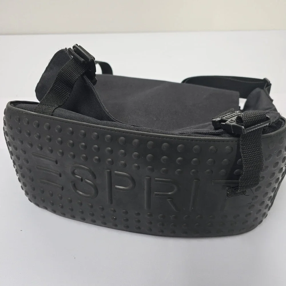 Esprit‎ Vintage Y2K Black Messenger Bag Rubber Base Techwear Crossbody Utility